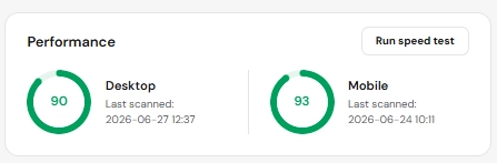 Jeevansakthi Health Mix website PageSpeed score — 90 Desktop, 93 Mobile — built by ZenoraTech Trichy